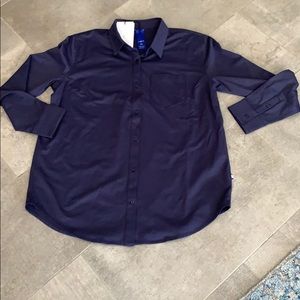 KIT ACE BLUE SILK BLOUSE NEW M BOYFRIEND